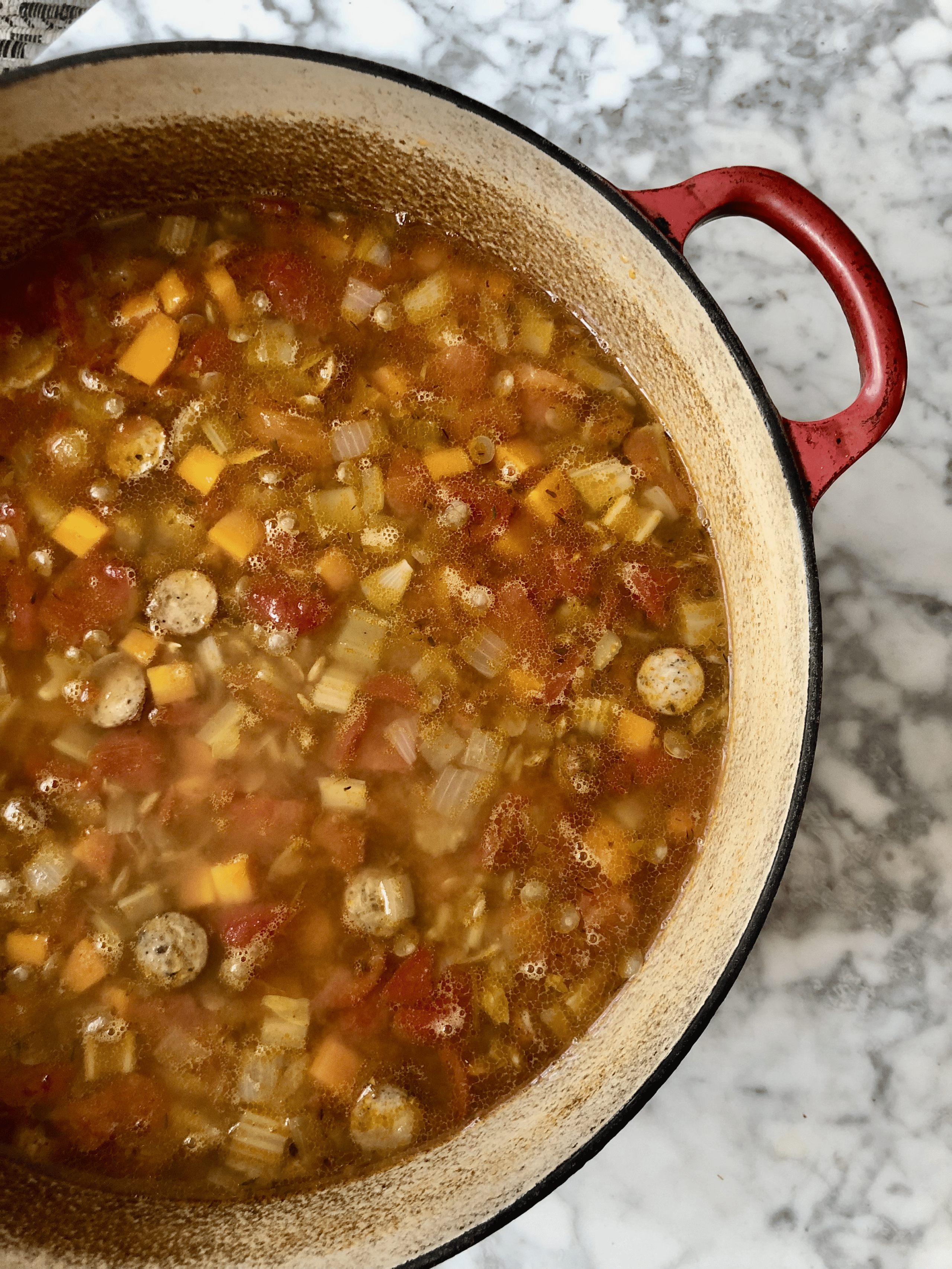 Recipe: Hearty Sausage Lentil Soup
